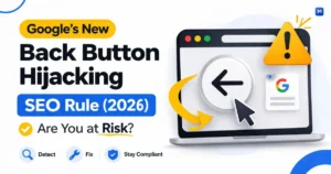 Google back button hijacking SEO rule example